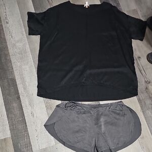 Lunya Charcoal Gray Silk Shorts